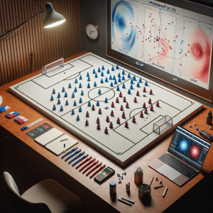 Tactical board previewing West Ham vs Arsenal with magnets and coach hands