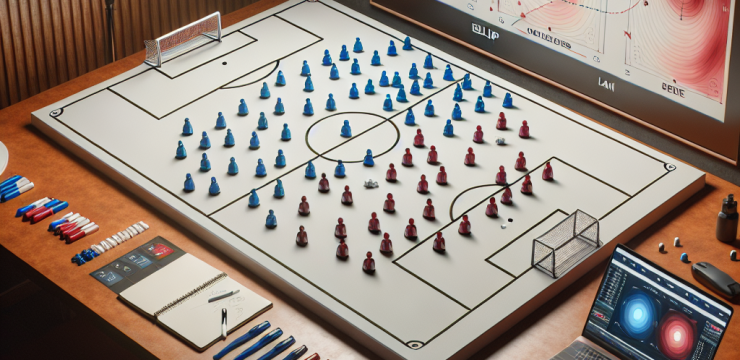 Tactical board previewing West Ham vs Arsenal with magnets and coach hands